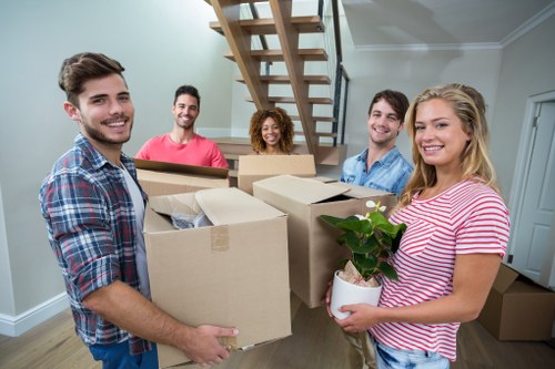 House removal team preparing a move in Stockwell