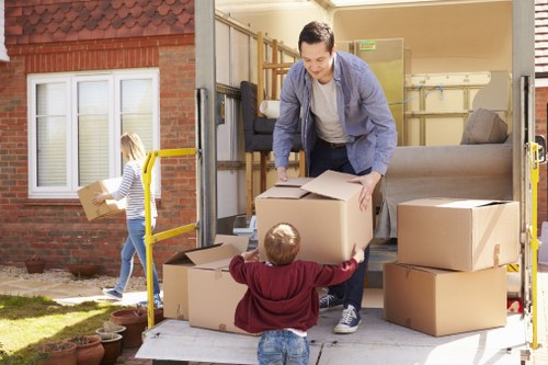 Office relocation planning in Stockwell with desks and moving equipment