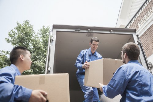 Wardrobe and storage boxes prepared for a Stockwell move