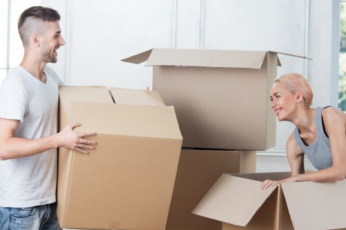 Moving van parked for a Stockwell home removal service